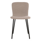 Halden Spisebordsstol - Spisebordsstol i bouclé, beige med sorte ben, HN1233
