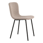Halden Spisebordsstol - Spisebordsstol i bouclé, beige med sorte ben, HN1233