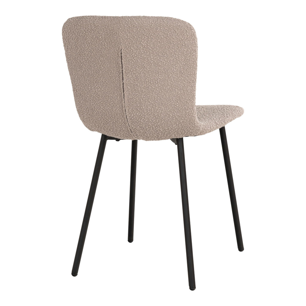Halden Spisebordsstol - Spisebordsstol i bouclé, beige med sorte ben, HN1233