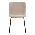 Maceda Spisebordsstol - Spisebordsstol i bouclé, beige med sorte ben, HN1239
