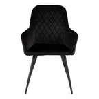 Harbo Spisebordsstol - Spisebordsstol i velour, sort med sorte ben, HN1207