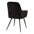 Harbo Spisebordsstol - Spisebordsstol i velour, sort med sorte ben, HN1207