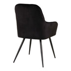 Harbo Spisebordsstol - Spisebordsstol i velour, sort med sorte ben, HN1207