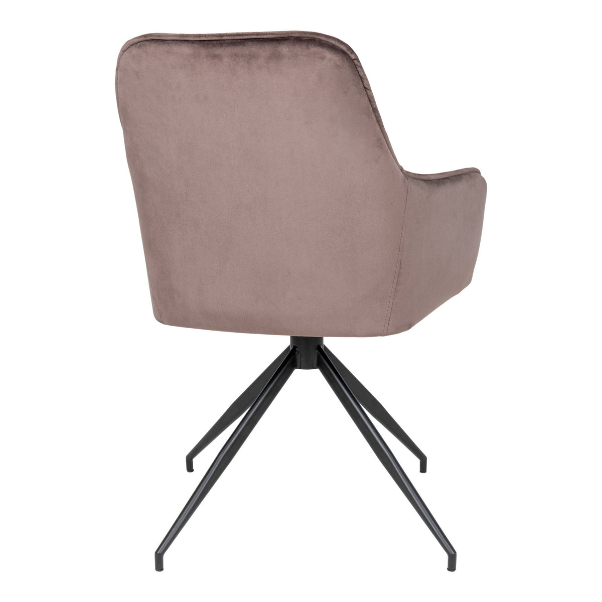 Harbo Spisebordsstol med Drejefod - Spisebordsstol i velour med Drejefod, mushroom med sorte ben, HN1208