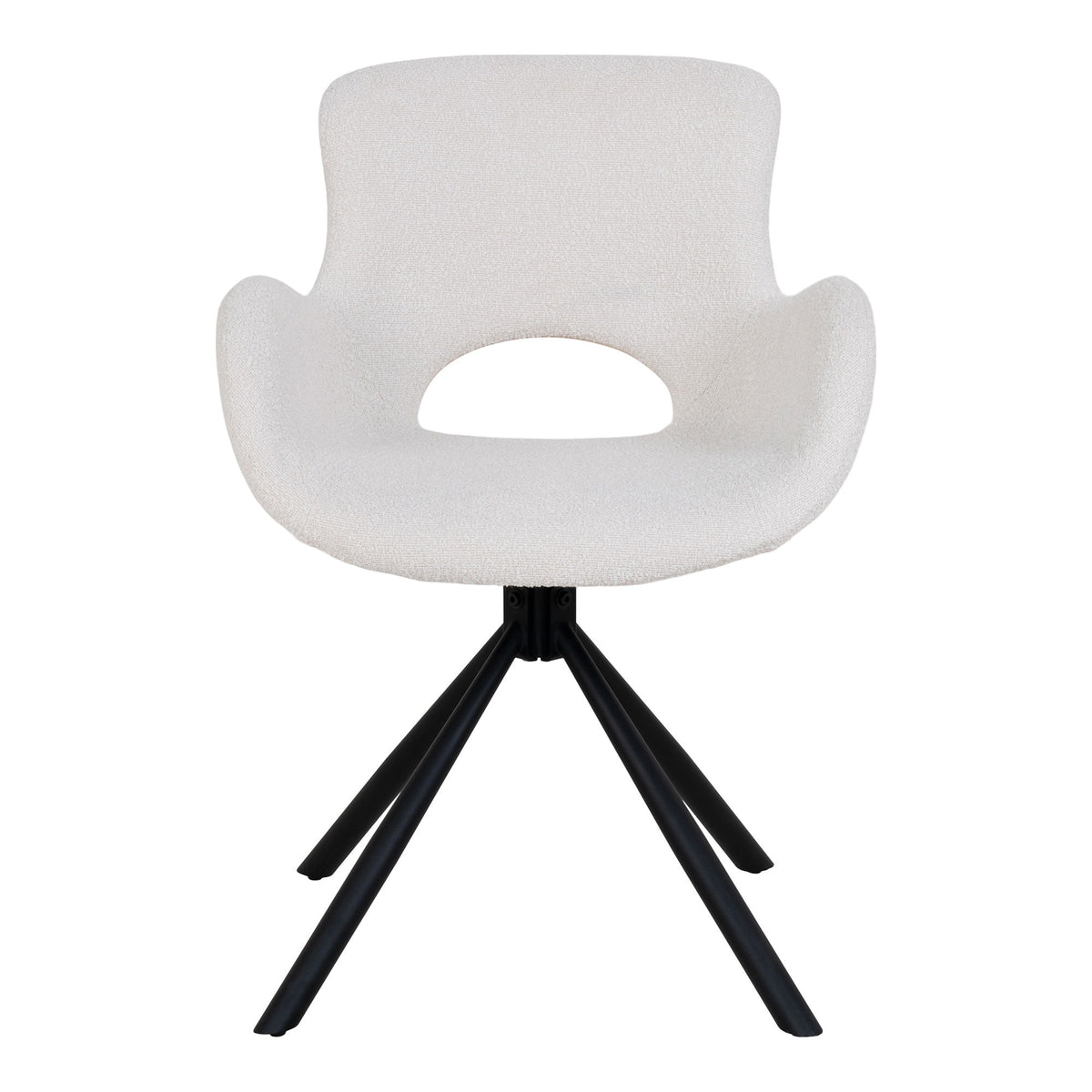 Amorim Spisebordsstol - Spisebordsstol, i bouclé off-white med drejefod, HN1273