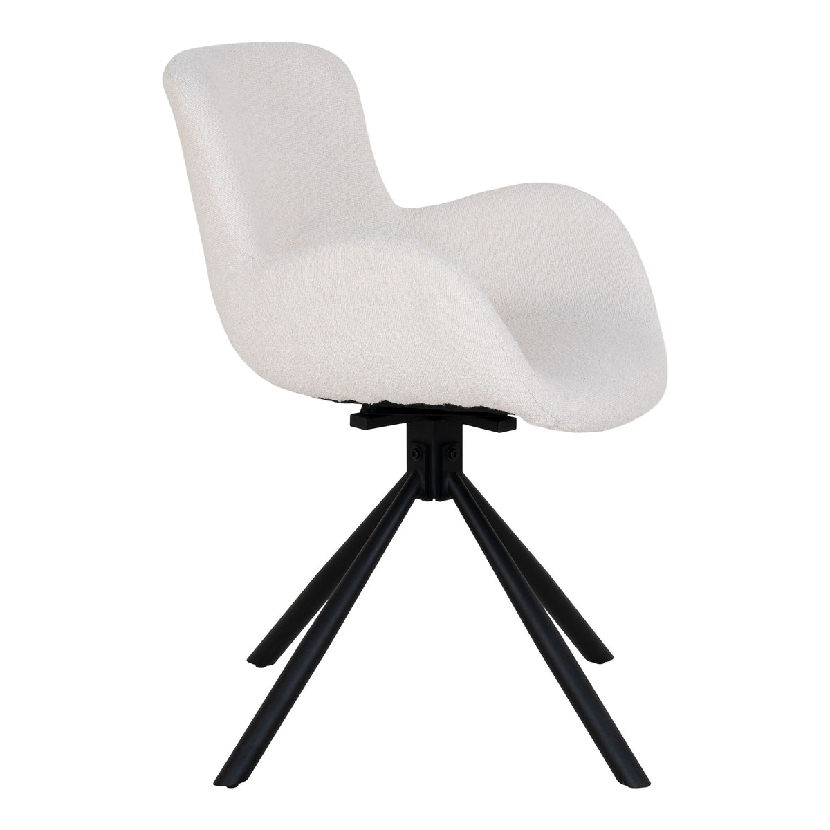 Amorim Spisebordsstol - Spisebordsstol, i bouclé off-white med drejefod, HN1273