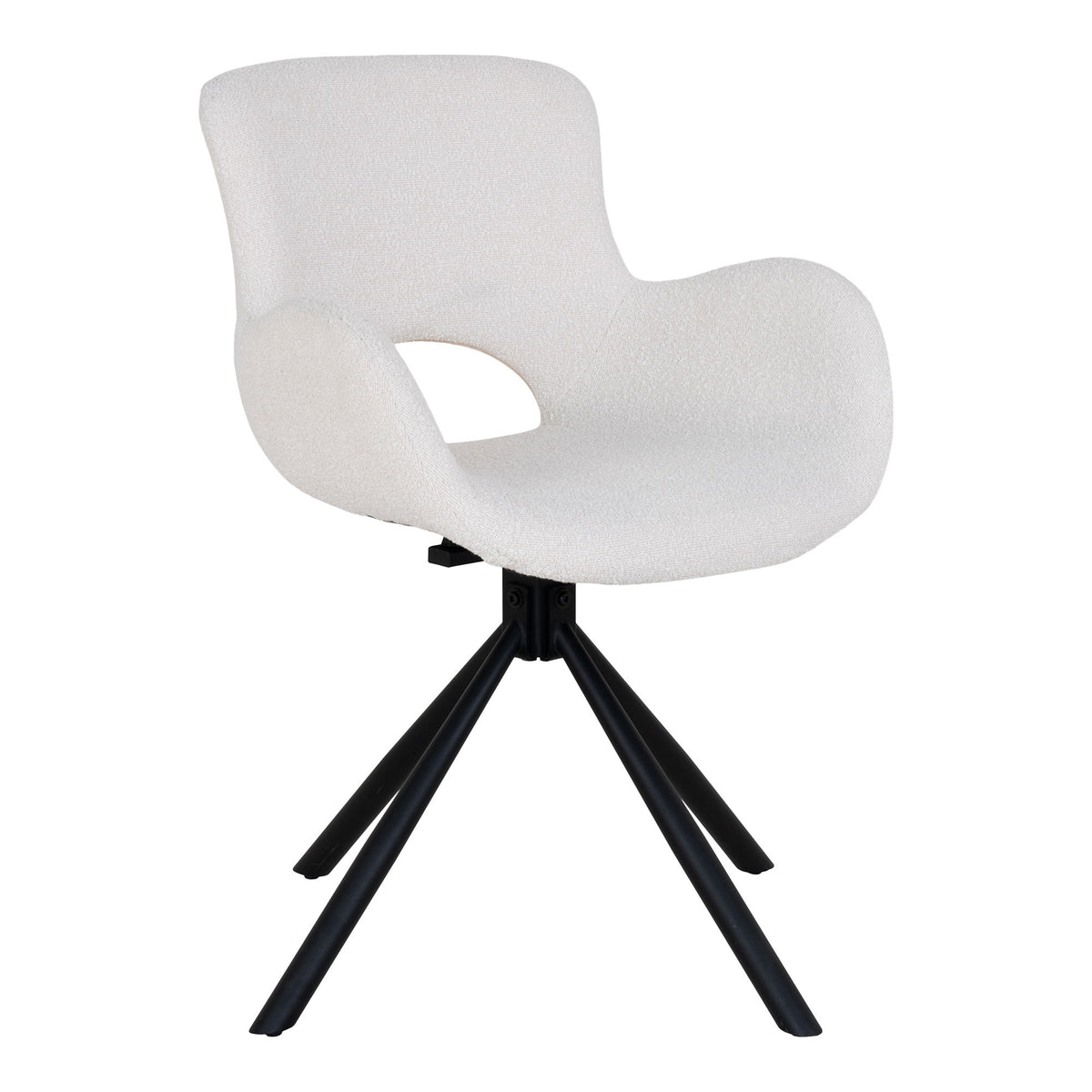 Amorim Spisebordsstol - Spisebordsstol, i bouclé off-white med drejefod, HN1273