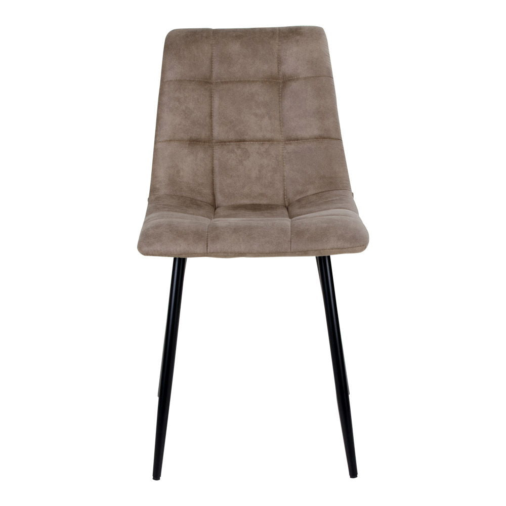 Middelfart Spisebordsstol - Spisebordsstol i microfiber, lysebrun med sorte ben, HN1281