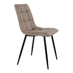 Middelfart Spisebordsstol - Spisebordsstol i microfiber, lysebrun med sorte ben, HN1281