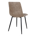 Middelfart Spisebordsstol - Spisebordsstol i microfiber, lysebrun med sorte ben, HN1281