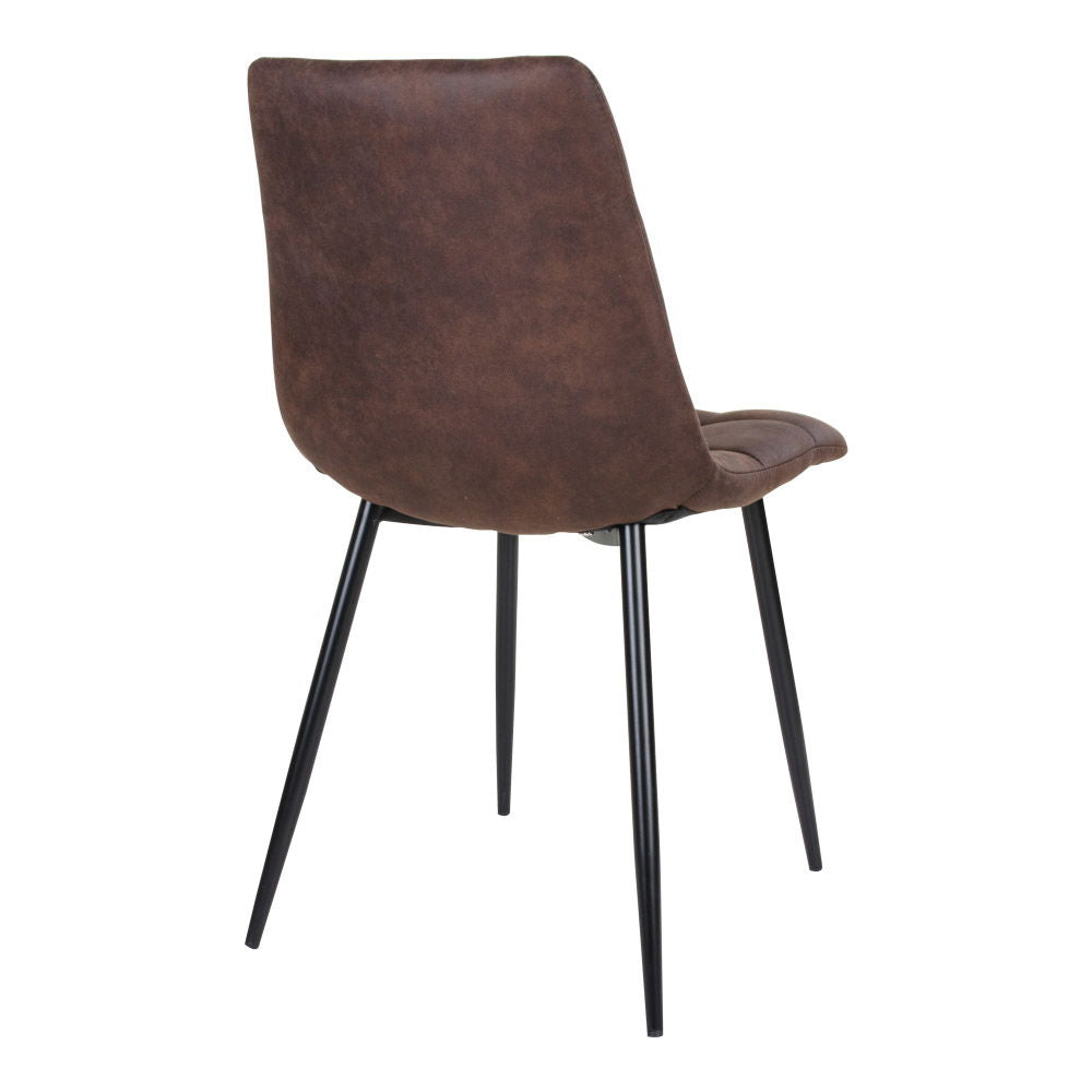 Middelfart Spisebordsstol - Spisebordsstol i microfiber, mørkebrun med sorte ben, HN1282