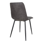 Middelfart Spisebordsstol - Spisebordsstol i microfiber, mørkegrå med sorte ben, HN1229