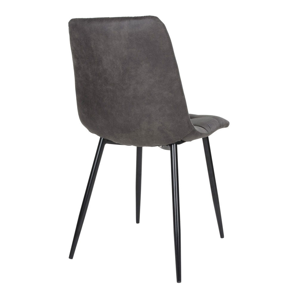 Middelfart Spisebordsstol - Spisebordsstol i microfiber, mørkegrå med sorte ben, HN1229