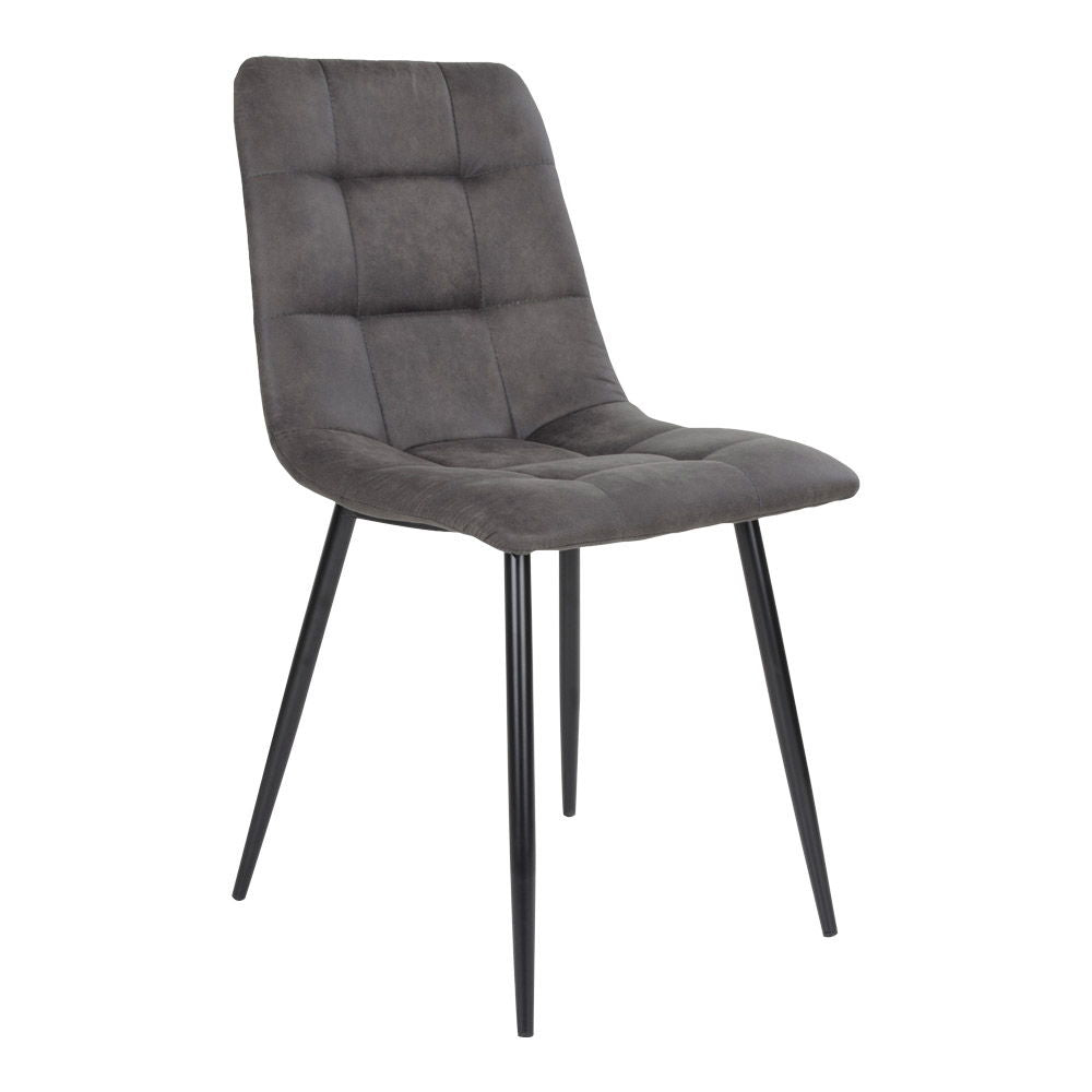 Middelfart Spisebordsstol - Spisebordsstol i microfiber, mørkegrå med sorte ben, HN1229