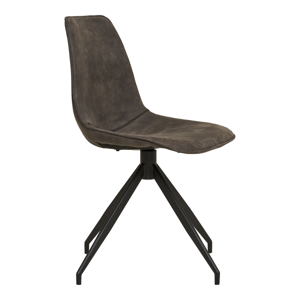 Monaco Spisebordsstol - Spisebordsstol i microfiber med drejefod, grå med sorte ben, HN1229