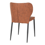 Pisa Spisebordsstol - Spisebordsstol i PU, vintage brun med sorte ben, HN1220