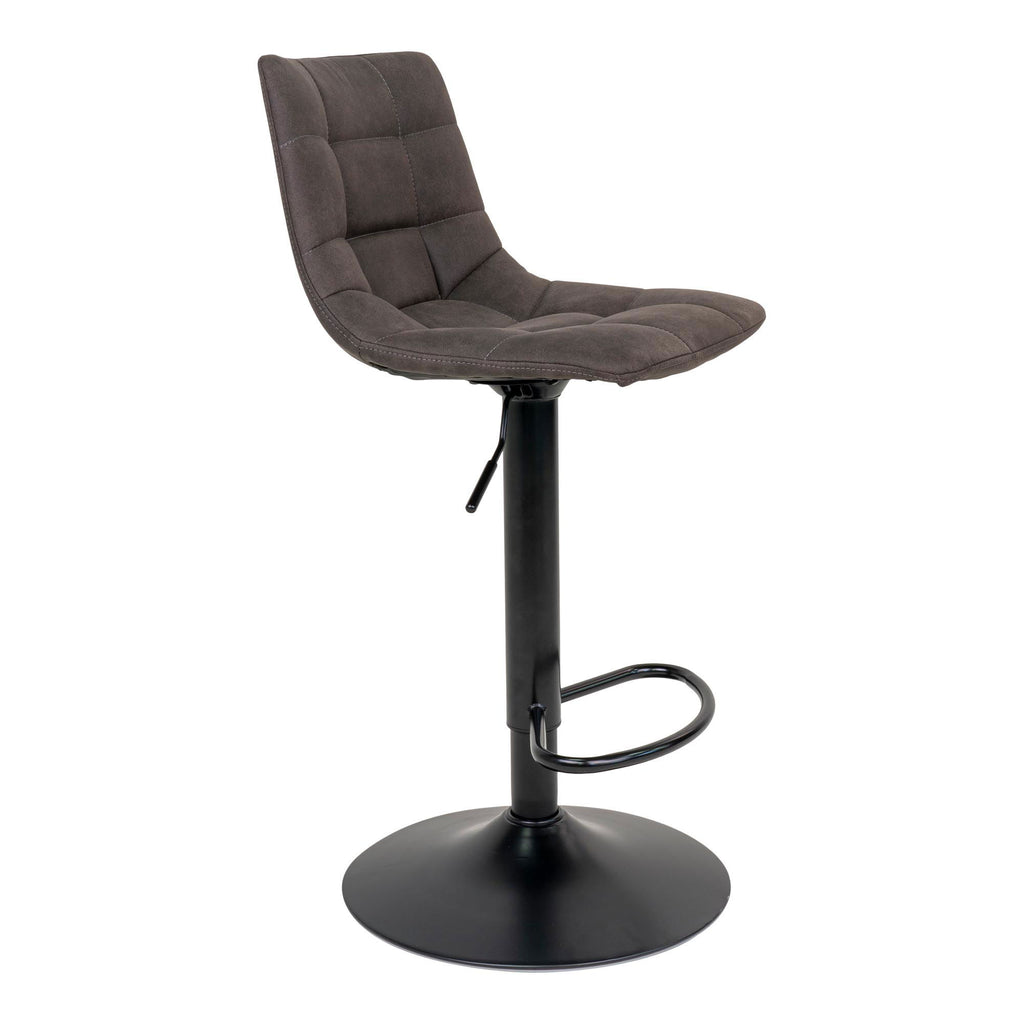 Middelfart Barstol - Barstol i microfiber, mørkegrå med sorte ben, HN1229