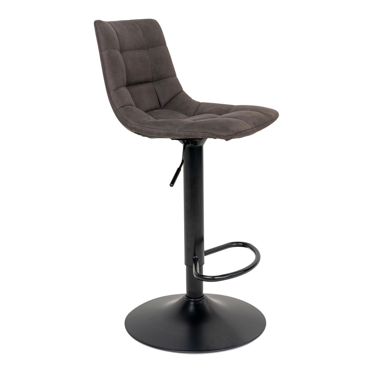 Middelfart Barstol - Barstol i microfiber, mørkegrå med sorte ben, HN1229