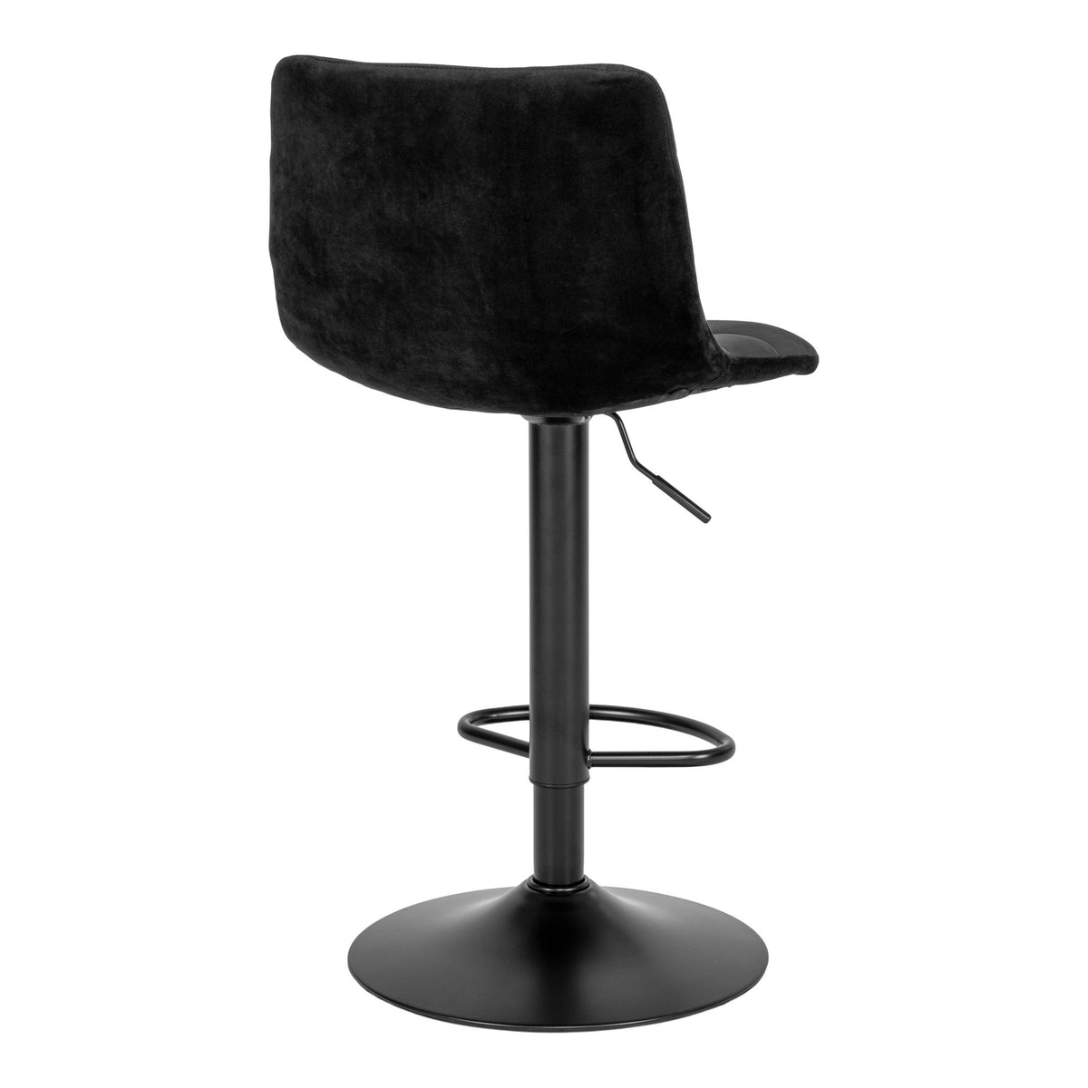 Middelfart Barstol - Barstol i velour, sort med sorte ben, HN1207