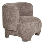 Nazare Loungestol i beige stof med sorte ben