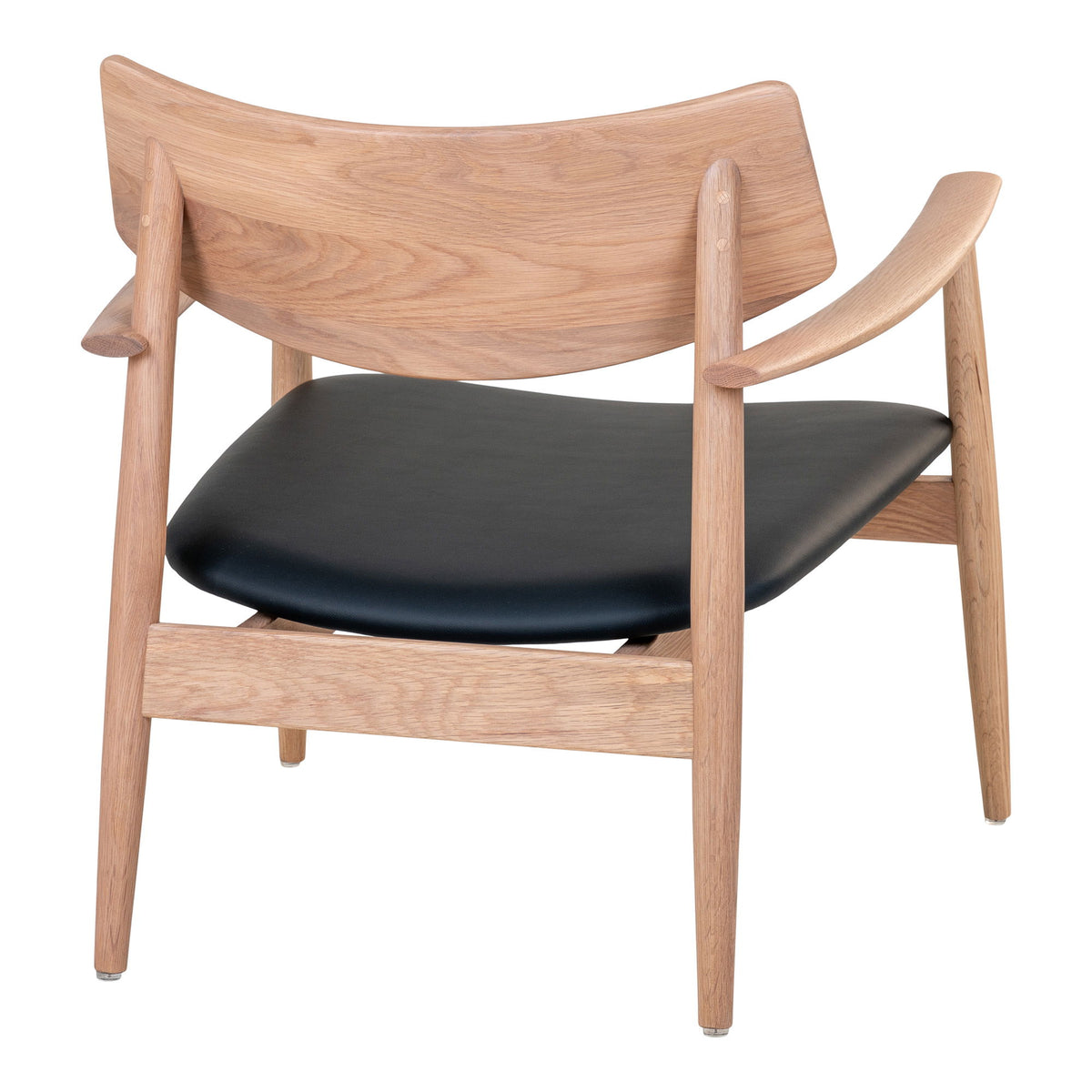 Olvera Loungestol - Loungestol, egetræ/PU sæde, natur/sort