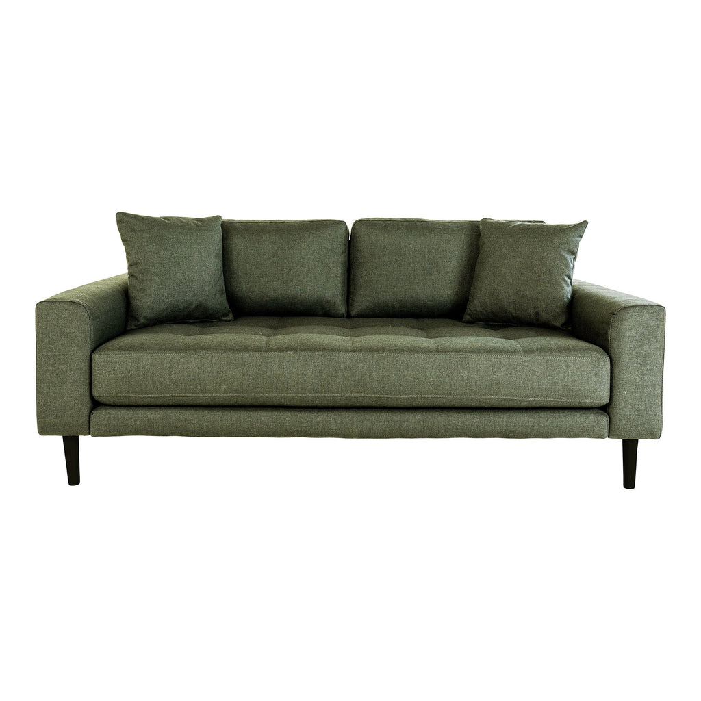 Lido 2,5 Personers Sofa - 2,5 Personers Sofa, olivengrøn med to puder og sorte træben, HN1020