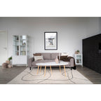 Lido 3 Personers Sofa - 3 Personers Sofa, stone med to puder og sorte træben, HN1030