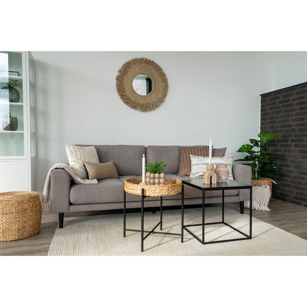 Lido 3 Personers Sofa - 3 Personers Sofa, stone med to puder og sorte træben, HN1030