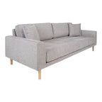Lido 3 Personers Sofa - 3 Personers Sofa, lysegrå med to puder og natur træben, HN1040