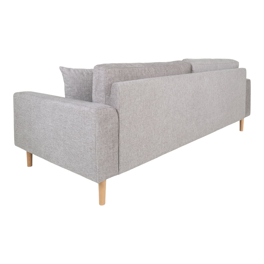 Lido 3 Personers Sofa - 3 Personers Sofa, lysegrå med to puder og natur træben, HN1040
