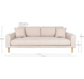 Lido 3 Personers Sofa - 3 Personers Sofa, sand med to puder og natur træben, HN1050