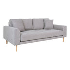 Lido 2,5 Personers Sofa - 2,5 Personers Sofa, lysegrå med to puder og natur træben, HN1040