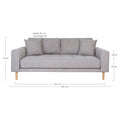 Lido 2,5 Personers Sofa - 2,5 Personers Sofa, lysegrå med to puder og natur træben, HN1040