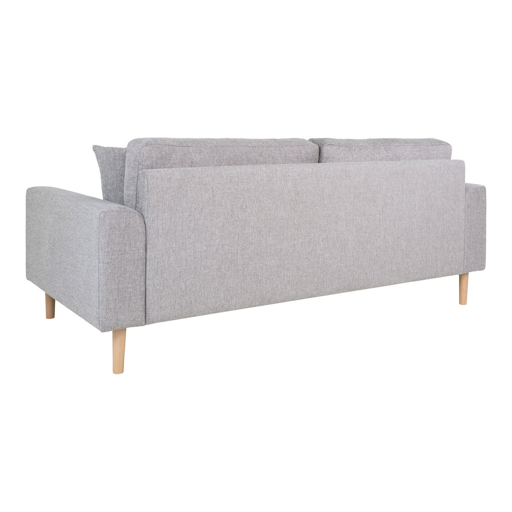 Lido 2,5 Personers Sofa - 2,5 Personers Sofa, lysegrå med to puder og natur træben, HN1040