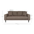 Lido 2,5 Personers Sofa - 2,5 Personers Sofa, brun med to puder og sorte træben, HN1055