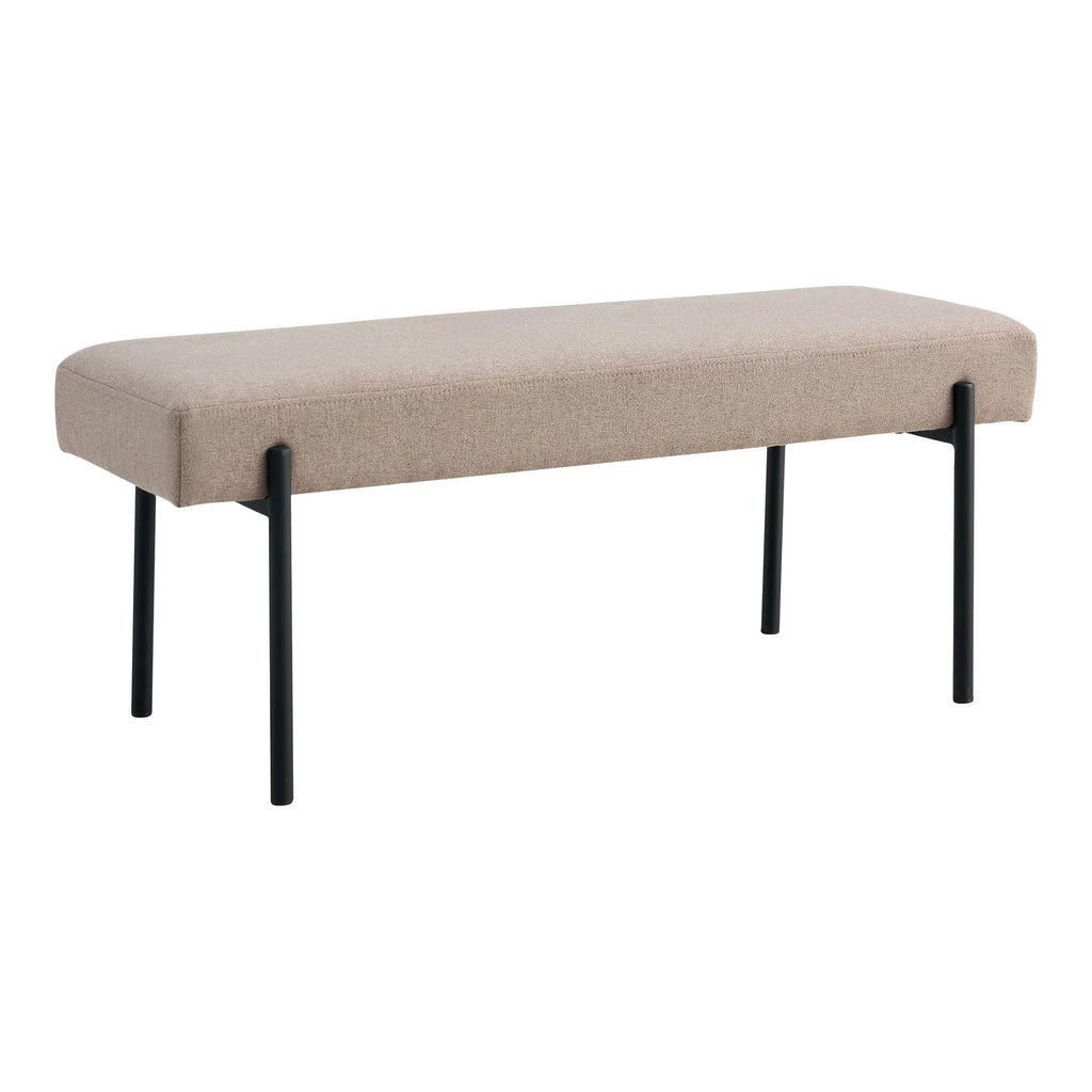 Swindon Bænk - Bænk, stone med sorte ben, 100x36x42,5 cm, HN1231