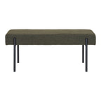Swindon Bænk - Bænk, bouclé, mørkegrøn med sorte ben, 100x36x42,5 cm, HN1241