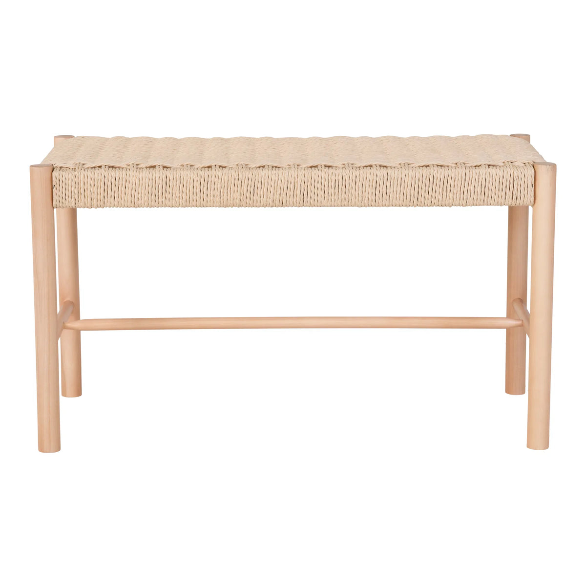 Abano Bænk - Bænk i poppel med vævet sæde, natur, 35x80x45 cm