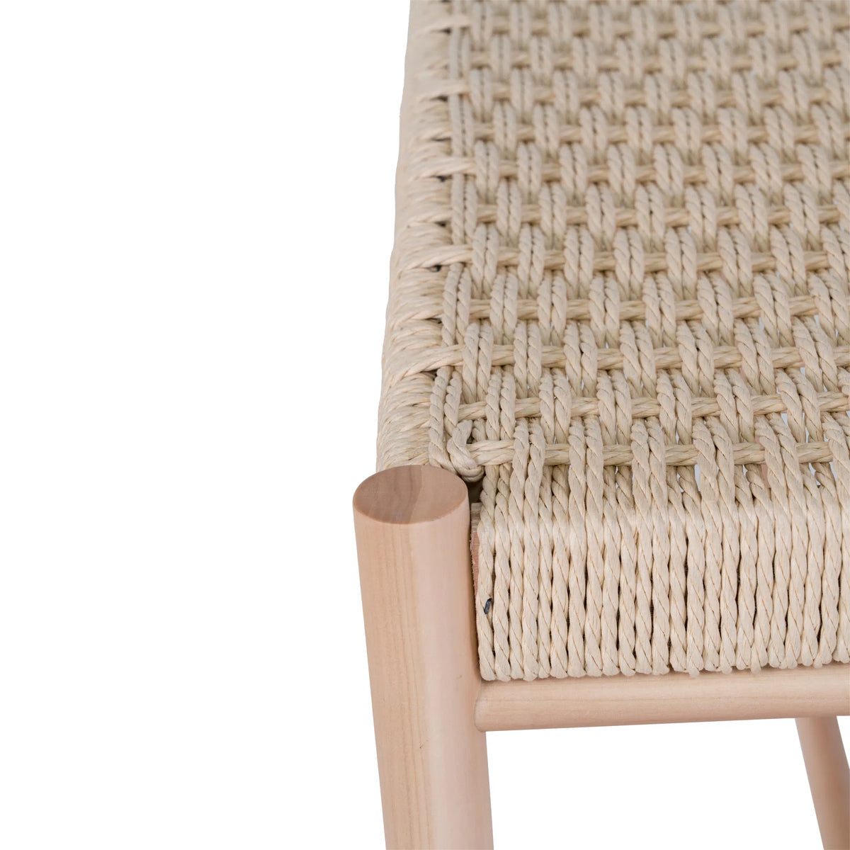 Abano Bænk - Bænk i poppel med vævet sæde, natur, 35x80x45 cm