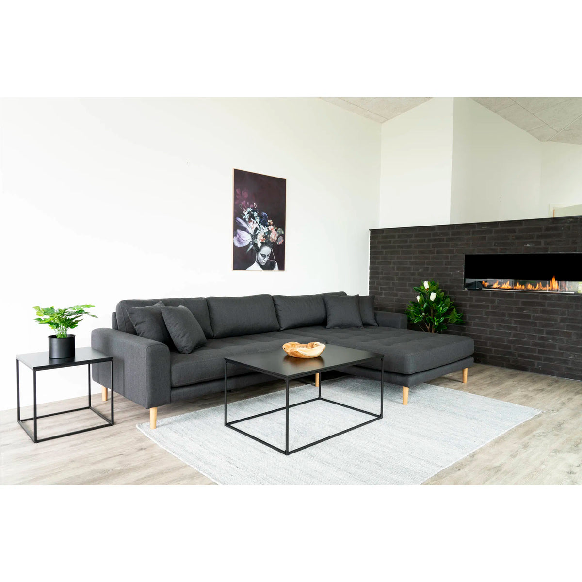 Vita Sofabord - Sofabord, sort, sort stel 90x60x45 cm