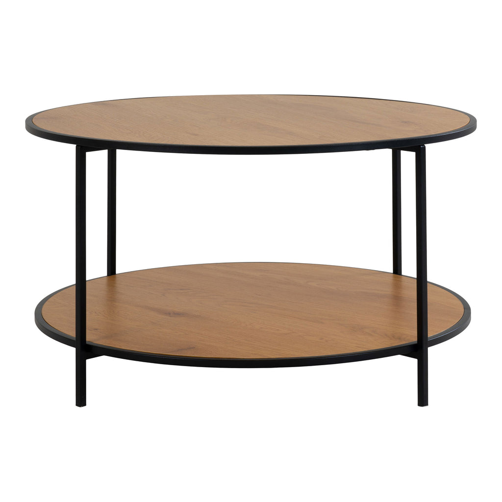 Vita Sofabord - Sofabord, egetræslook, sort stel Ø80x45 cm