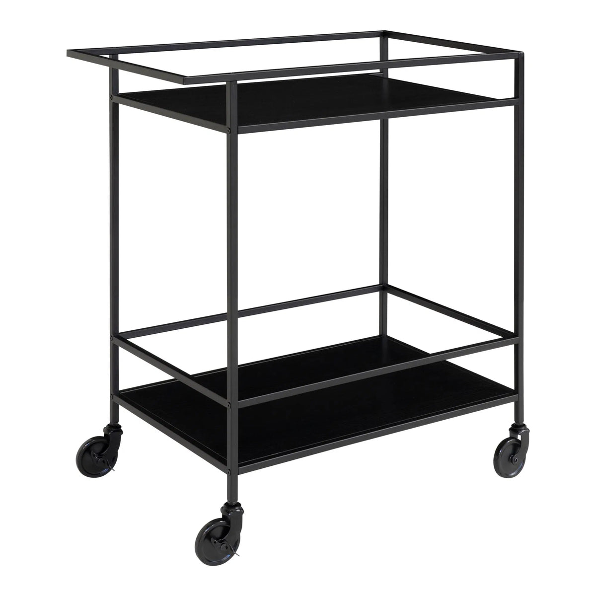 Vita Barvogn - Barvogn med 2 hylder, sort, sort stel 68x40x79 cm