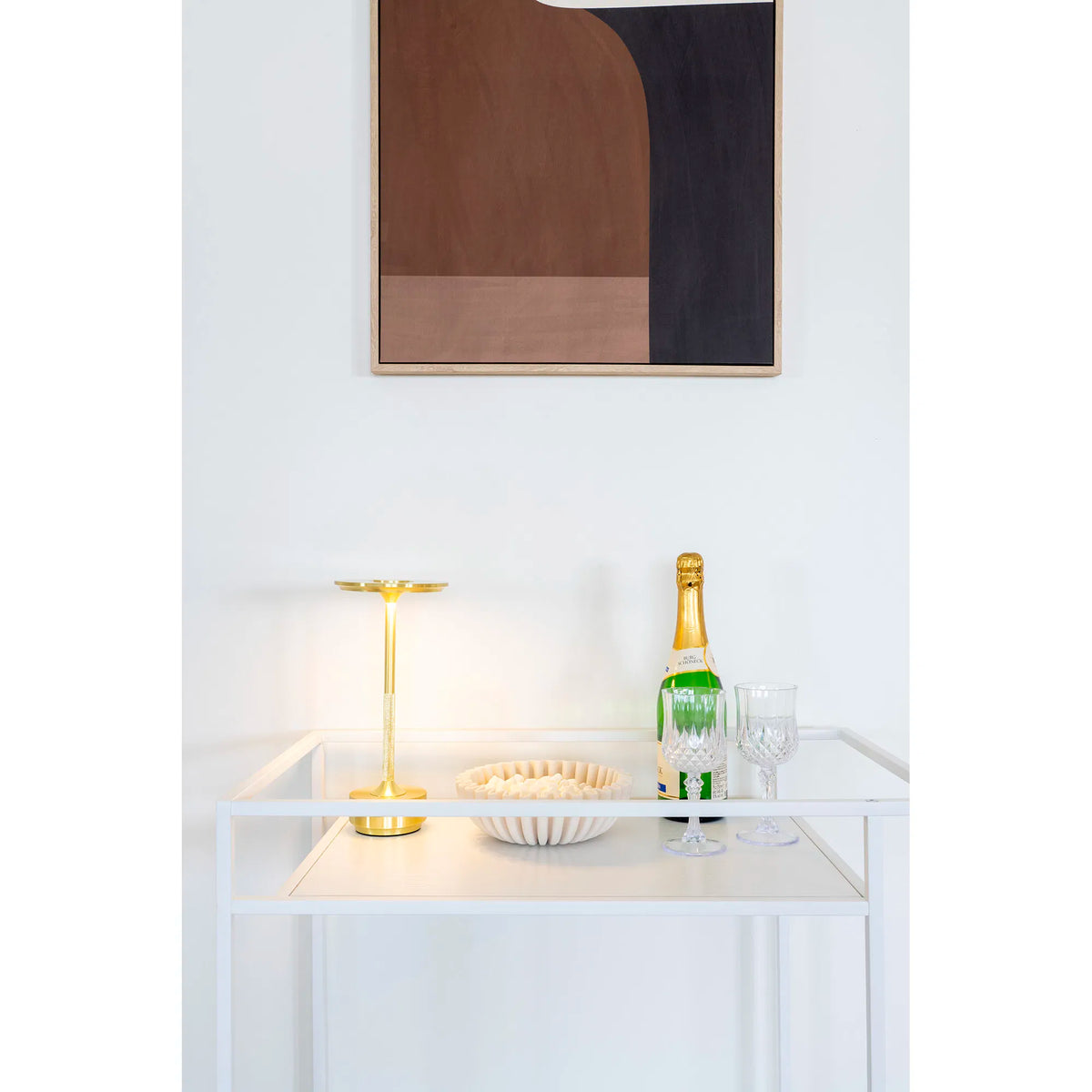 Vita Barvogn - Barvogn, 2 hvide hylder, hvidt stel 68x40x79 cm