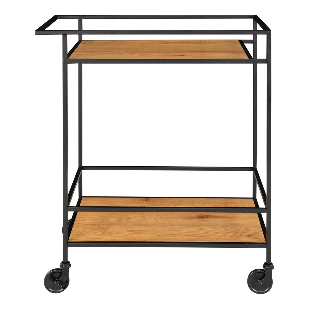 Vita Barvogn - Barvogn med 2 hylder, egetræslook, sort stel 68x40x79 cm