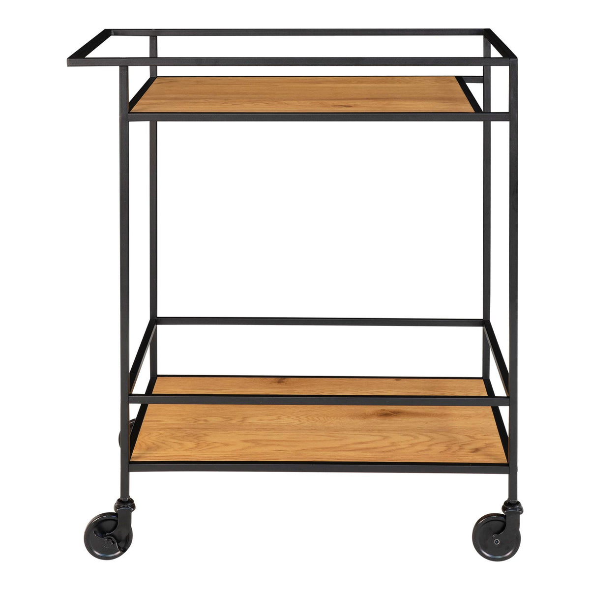 Vita Barvogn - Barvogn med 2 hylder, egetræslook, sort stel 68x40x79 cm