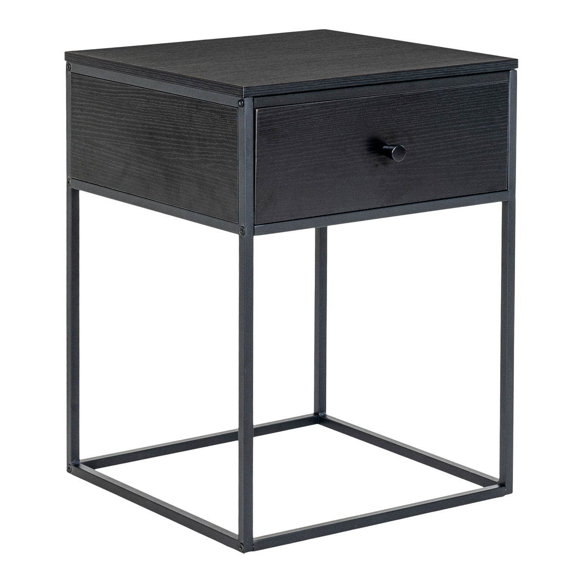 Vita Hjørnebord - Hjørnebord, 1 skuffe, sort, sort stel 40x40x55 cm