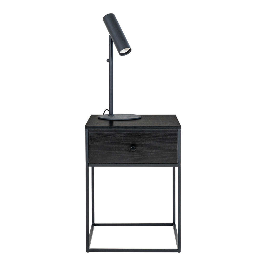 Vita Hjørnebord - Hjørnebord, 1 skuffe, sort, sort stel 40x40x55 cm