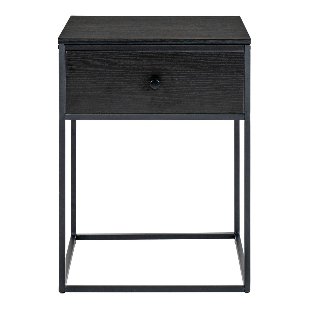 Vita Hjørnebord - Hjørnebord, 1 skuffe, sort, sort stel 40x40x55 cm