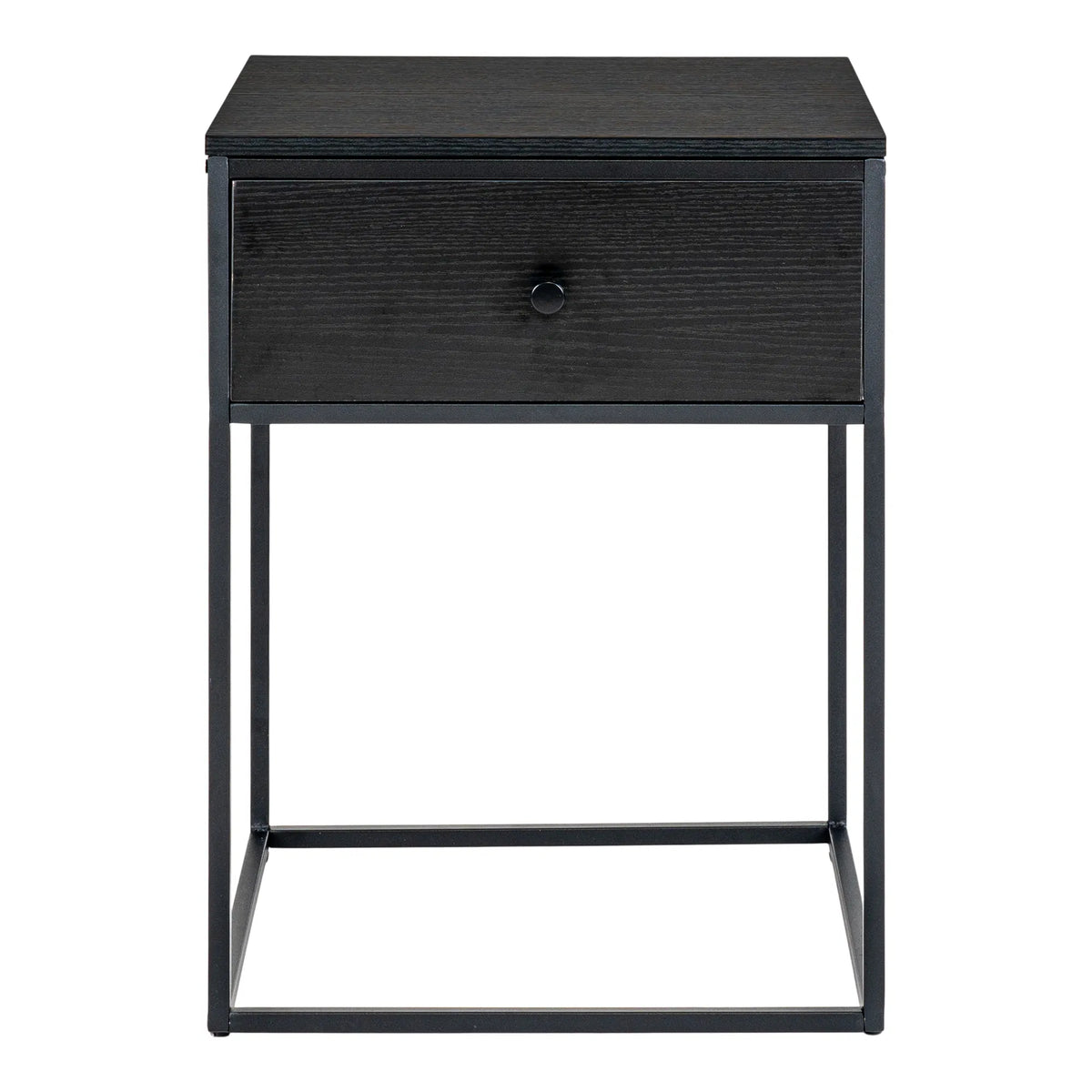 Vita Hjørnebord - Hjørnebord, 1 skuffe, sort, sort stel 40x40x55 cm