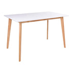 Vojens Spisebord - Spisebord, hvid og natur 70x120xh75 cm